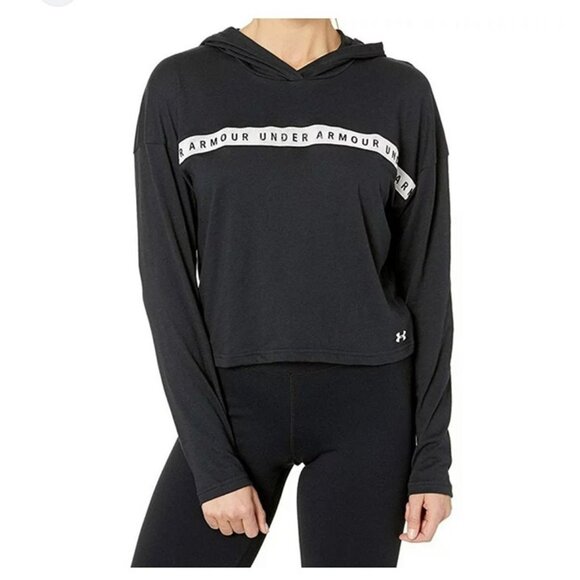 Under Armour Tops - Under Armour.Athletic crop hoodie sweatshirt, black color,‎ size m